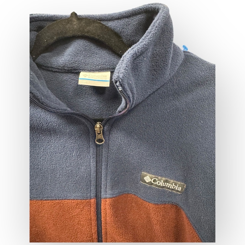 EUC Columbia Men’s Basin Trail III Full-Zip Fleece Jacket - Small - Rust/Blue - Picture 4 of 5